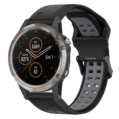 สายนาฬิกาซิลิโคนหัวกลับสองสี 22 มม, For Garmin Fenix 7 Sapphire Solar, For Garmin Fenix 6 Pro, For Garmin Fenix 5, For Garmin Fenix 5 Plus