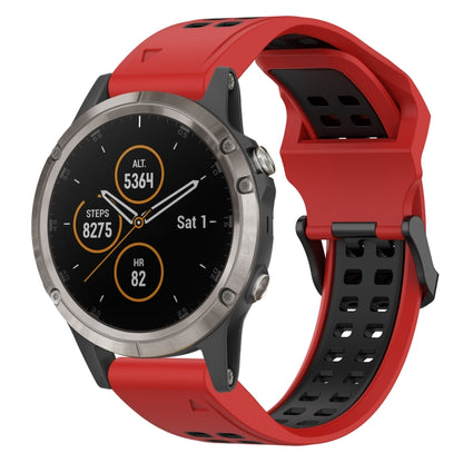 สายนาฬิกาซิลิโคนหัวกลับสองสี 22 มม, For Garmin Fenix 7 Sapphire Solar, For Garmin Fenix 6 Pro, For Garmin Fenix 5, For Garmin Fenix 5 Plus