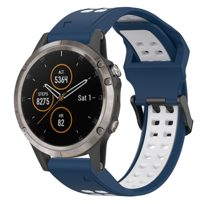 สายนาฬิกาซิลิโคนหัวกลับสองสี 22 มม, For Garmin Fenix 7 Sapphire Solar, For Garmin Fenix 6 Pro, For Garmin Fenix 5, For Garmin Fenix 5 Plus