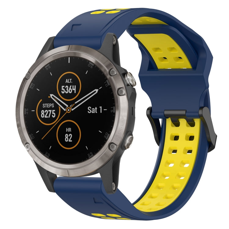 สายนาฬิกาซิลิโคนหัวกลับสองสี 22 มม, For Garmin Fenix 7 Sapphire Solar, For Garmin Fenix 6 Pro, For Garmin Fenix 5, For Garmin Fenix 5 Plus