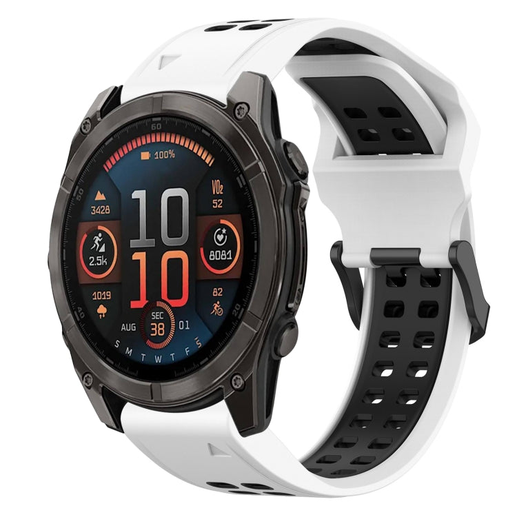 สายนาฬิกาซิลิโคนหัวกลับสองสี 22 มม, For Garmin Fenix E 47mm, For Garmin Fenix 8 MIP 47mm, For Garmin Fenix 8 AMOLED 47mm, For Garmin MARQ Athlete (Gen 2)
