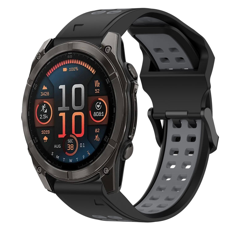 สายนาฬิกาซิลิโคนหัวกลับสองสี 22 มม, For Garmin Fenix E 47mm, For Garmin Fenix 8 MIP 47mm, For Garmin Fenix 8 AMOLED 47mm, For Garmin MARQ Athlete (Gen 2)