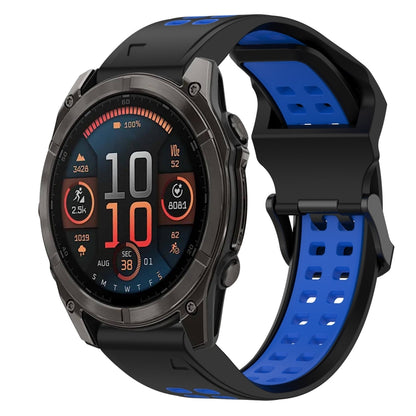 สายนาฬิกาซิลิโคนหัวกลับสองสี 22 มม, For Garmin Fenix E 47mm, For Garmin Fenix 8 MIP 47mm, For Garmin Fenix 8 AMOLED 47mm, For Garmin MARQ Athlete (Gen 2)