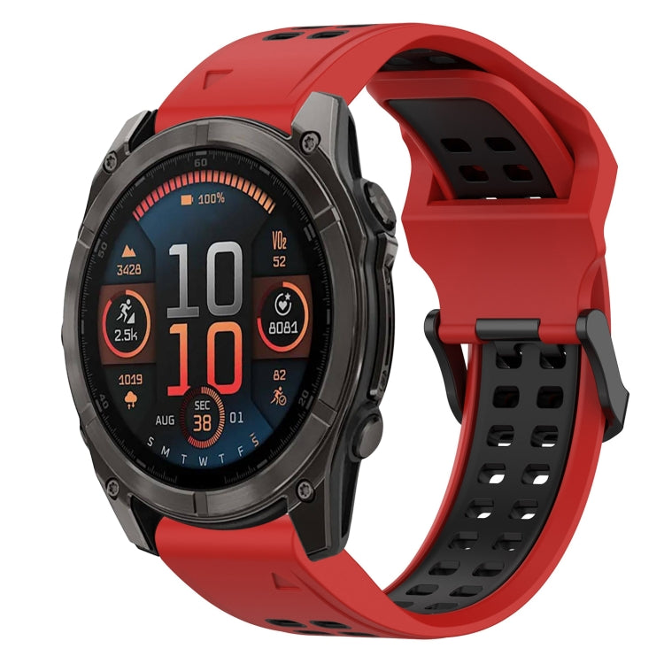 สายนาฬิกาซิลิโคนหัวกลับสองสี 22 มม, For Garmin Fenix E 47mm, For Garmin Fenix 8 MIP 47mm, For Garmin Fenix 8 AMOLED 47mm, For Garmin MARQ Athlete (Gen 2)