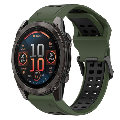 สายนาฬิกาซิลิโคนหัวกลับสองสี 22 มม, For Garmin Fenix E 47mm, For Garmin Fenix 8 MIP 47mm, For Garmin Fenix 8 AMOLED 47mm, For Garmin MARQ Athlete (Gen 2)