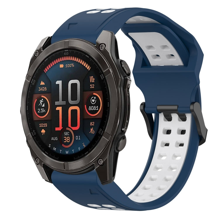 สายนาฬิกาซิลิโคนหัวกลับสองสี 22 มม, For Garmin Fenix E 47mm, For Garmin Fenix 8 MIP 47mm, For Garmin Fenix 8 AMOLED 47mm, For Garmin MARQ Athlete (Gen 2)