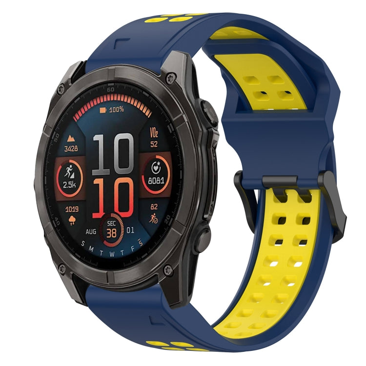 สายนาฬิกาซิลิโคนหัวกลับสองสี 22 มม, For Garmin Fenix E 47mm, For Garmin Fenix 8 MIP 47mm, For Garmin Fenix 8 AMOLED 47mm, For Garmin MARQ Athlete (Gen 2)