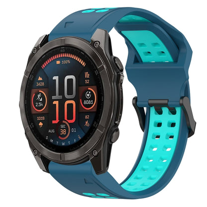 สายนาฬิกาซิลิโคนหัวกลับสองสี 22 มม, For Garmin Fenix E 47mm, For Garmin Fenix 8 MIP 47mm, For Garmin Fenix 8 AMOLED 47mm, For Garmin MARQ Athlete (Gen 2)
