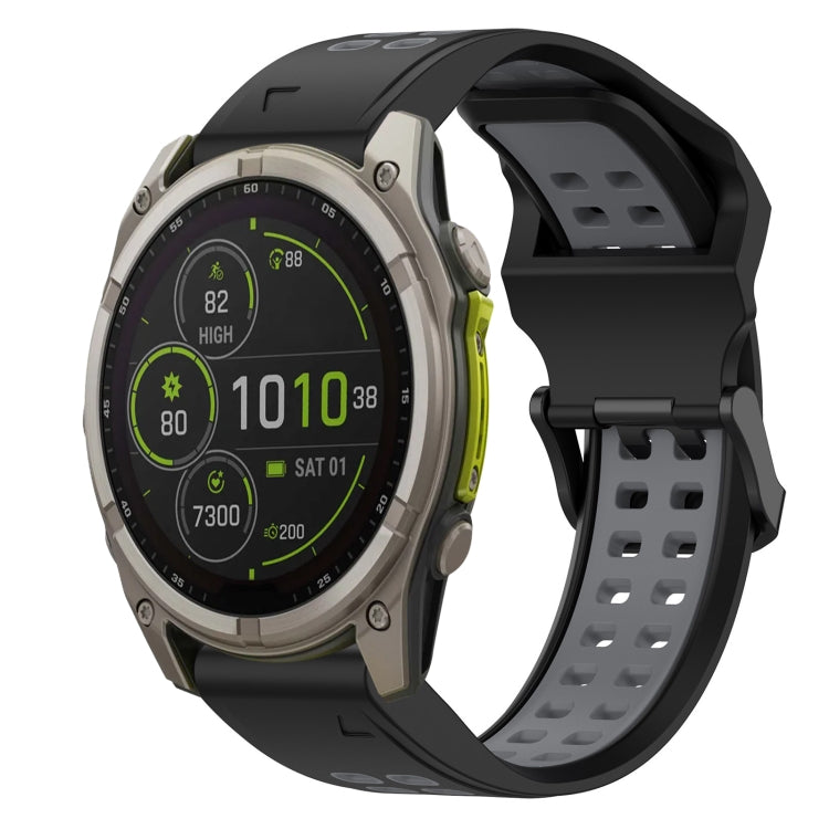 สายนาฬิกาซิลิโคนหัวกลับสองสี 22 มม, For Garmin Fenix E 47mm, For Garmin Fenix 8 MIP 47mm, For Garmin Fenix 8 AMOLED 47mm, For Garmin MARQ Athlete (Gen 2)