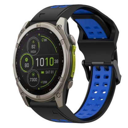 สายนาฬิกาซิลิโคนหัวกลับสองสี 22 มม, For Garmin Fenix E 47mm, For Garmin Fenix 8 MIP 47mm, For Garmin Fenix 8 AMOLED 47mm, For Garmin MARQ Athlete (Gen 2)