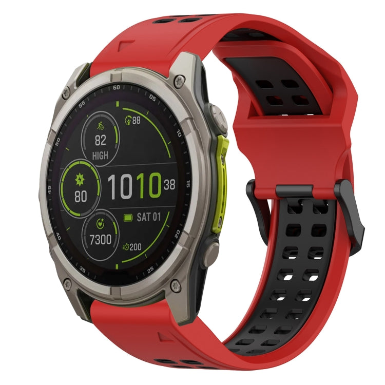 สายนาฬิกาซิลิโคนหัวกลับสองสี 22 มม, For Garmin Fenix E 47mm, For Garmin Fenix 8 MIP 47mm, For Garmin Fenix 8 AMOLED 47mm, For Garmin MARQ Athlete (Gen 2)