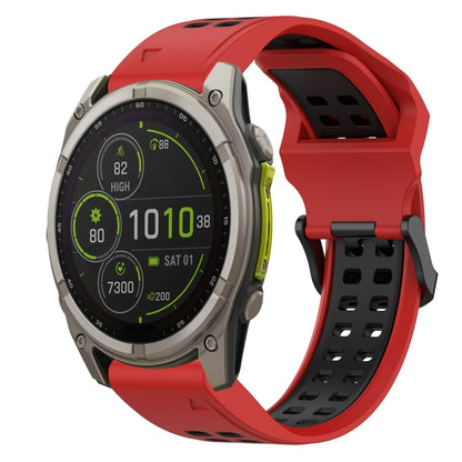 สายนาฬิกาซิลิโคนหัวกลับสองสี 22 มม, For Garmin Fenix E 47mm, For Garmin Fenix 8 MIP 47mm, For Garmin Fenix 8 AMOLED 47mm, For Garmin MARQ Athlete (Gen 2)
