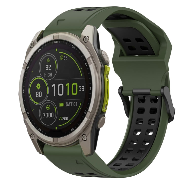 สายนาฬิกาซิลิโคนหัวกลับสองสี 22 มม, For Garmin Fenix E 47mm, For Garmin Fenix 8 MIP 47mm, For Garmin Fenix 8 AMOLED 47mm, For Garmin MARQ Athlete (Gen 2)