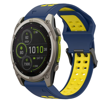 สายนาฬิกาซิลิโคนหัวกลับสองสี 22 มม, For Garmin Fenix E 47mm, For Garmin Fenix 8 MIP 47mm, For Garmin Fenix 8 AMOLED 47mm, For Garmin MARQ Athlete (Gen 2)