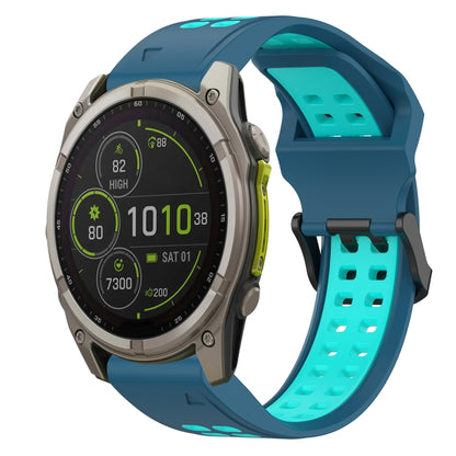สายนาฬิกาซิลิโคนหัวกลับสองสี 22 มม, For Garmin Fenix E 47mm, For Garmin Fenix 8 MIP 47mm, For Garmin Fenix 8 AMOLED 47mm, For Garmin MARQ Athlete (Gen 2)