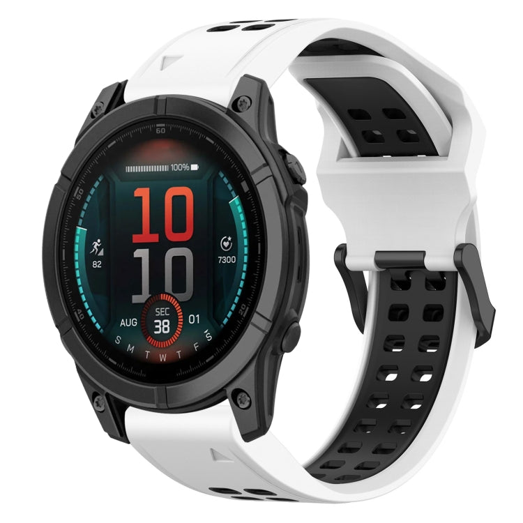 สายนาฬิกาซิลิโคนหัวกลับสองสี 22 มม, For Garmin Fenix E 47mm, For Garmin Fenix 8 MIP 47mm, For Garmin Fenix 8 AMOLED 47mm, For Garmin MARQ Athlete (Gen 2)