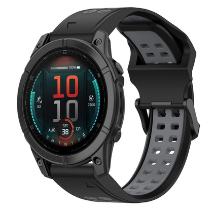 สายนาฬิกาซิลิโคนหัวกลับสองสี 22 มม, For Garmin Fenix E 47mm, For Garmin Fenix 8 MIP 47mm, For Garmin Fenix 8 AMOLED 47mm, For Garmin MARQ Athlete (Gen 2)