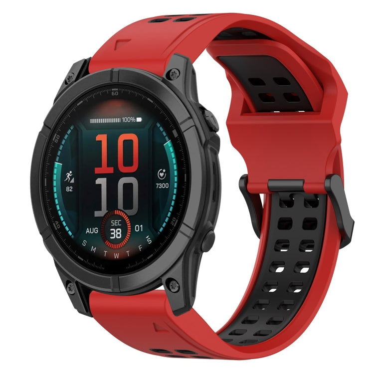 สายนาฬิกาซิลิโคนหัวกลับสองสี 22 มม, For Garmin Fenix E 47mm, For Garmin Fenix 8 MIP 47mm, For Garmin Fenix 8 AMOLED 47mm, For Garmin MARQ Athlete (Gen 2)
