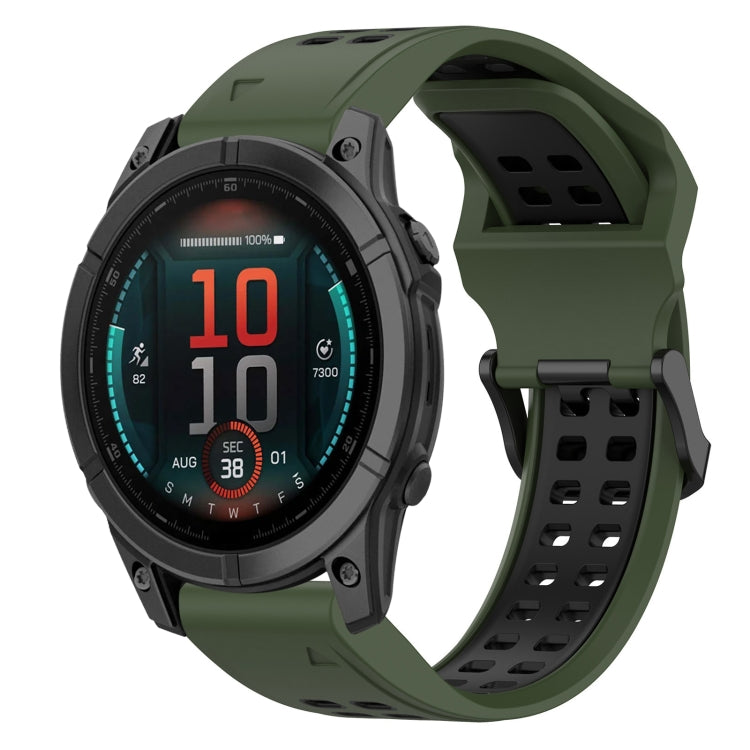 สายนาฬิกาซิลิโคนหัวกลับสองสี 22 มม, For Garmin Fenix E 47mm, For Garmin Fenix 8 MIP 47mm, For Garmin Fenix 8 AMOLED 47mm, For Garmin MARQ Athlete (Gen 2)
