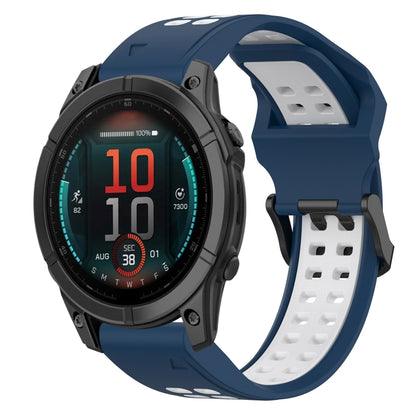 สายนาฬิกาซิลิโคนหัวกลับสองสี 22 มม, For Garmin Fenix E 47mm, For Garmin Fenix 8 MIP 47mm, For Garmin Fenix 8 AMOLED 47mm, For Garmin MARQ Athlete (Gen 2)