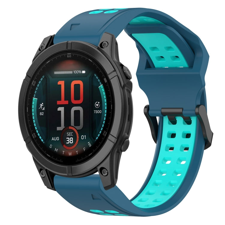 สายนาฬิกาซิลิโคนหัวกลับสองสี 22 มม, For Garmin Fenix E 47mm, For Garmin Fenix 8 MIP 47mm, For Garmin Fenix 8 AMOLED 47mm, For Garmin MARQ Athlete (Gen 2)