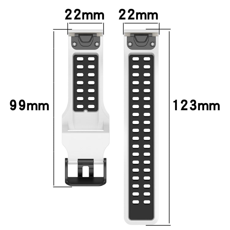 สายนาฬิกาซิลิโคนหัวกลับสองสี 22 มม, For Garmin Fenix E 47mm, For Garmin Fenix 8 MIP 47mm, For Garmin Fenix 8 AMOLED 47mm, For Garmin MARQ Athlete (Gen 2)