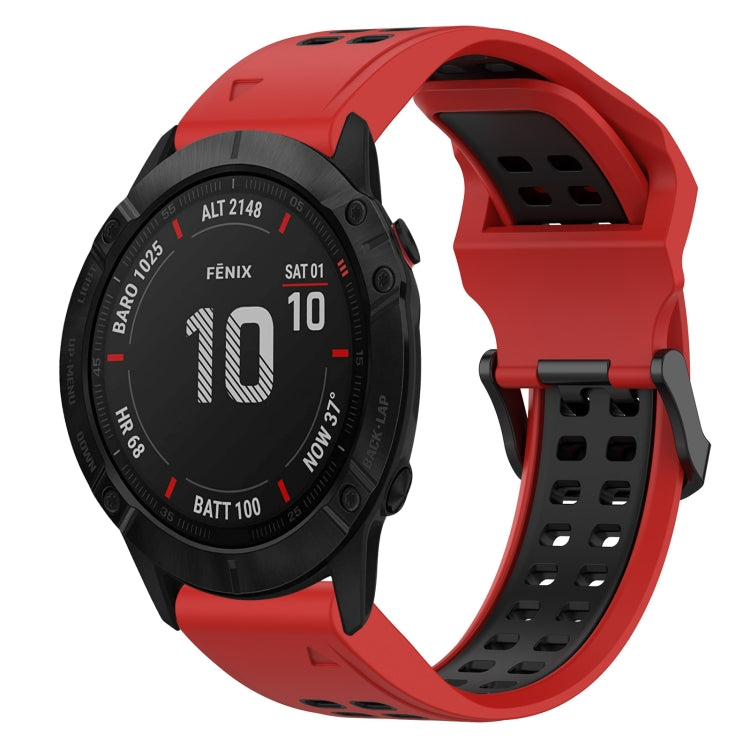 สายนาฬิกาซิลิโคนหัวกลับสองสี 26 มม, For Garmin Fenix 5X Plus, For Garmin Fenix 6X, For Garmin D2 Delta PX