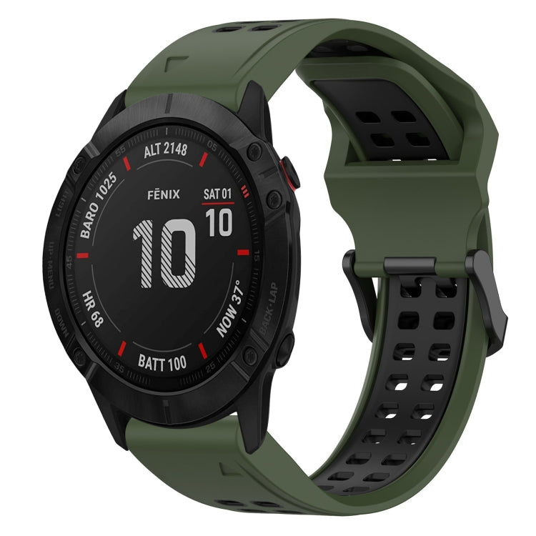 สายนาฬิกาซิลิโคนหัวกลับสองสี 26 มม, For Garmin Fenix 5X Plus, For Garmin Fenix 6X, For Garmin D2 Delta PX