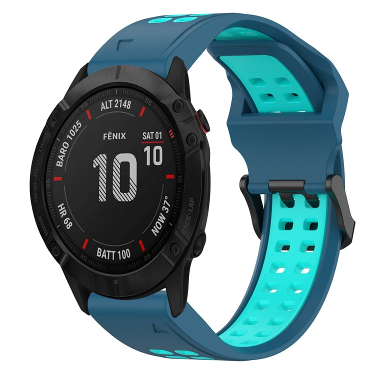 สายนาฬิกาซิลิโคนหัวกลับสองสี 26 มม, For Garmin Fenix 5X Plus, For Garmin Fenix 6X, For Garmin D2 Delta PX