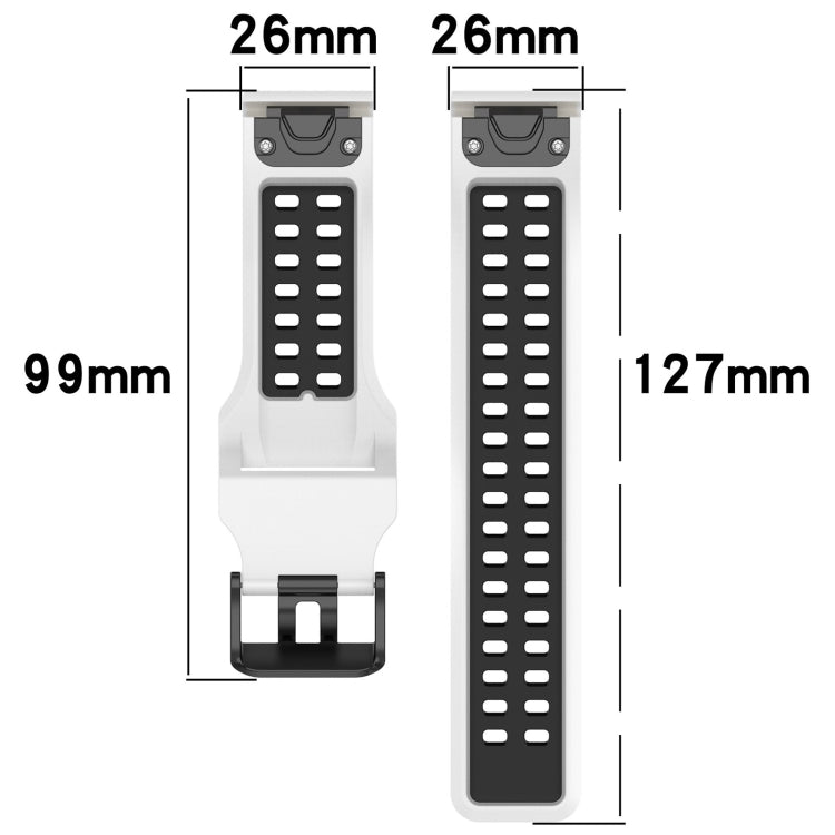 สายนาฬิกาซิลิโคนหัวกลับสองสี 26 มม, For Garmin Fenix 5X Plus, For Garmin Fenix 6X, For Garmin D2 Delta PX