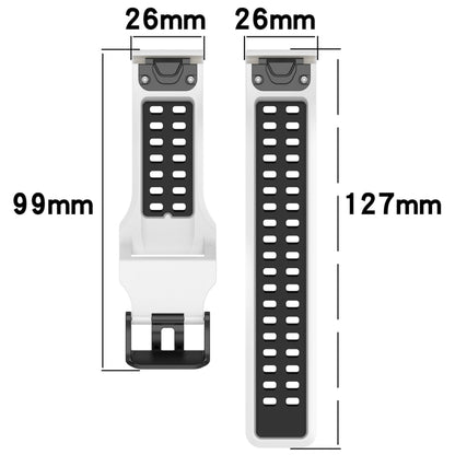 สายนาฬิกาซิลิโคนหัวกลับสองสี 26 มม, For Garmin Fenix 5X Plus, For Garmin Fenix 6X, For Garmin D2 Delta PX