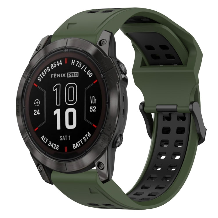 สายนาฬิกาซิลิโคนหัวกลับสองสี 20 มม, For Garmin Fenix 8 AMOLED 43mm, For Garmin Instinct 2S, For Garmin Epix Pro 42mm, For Garmin Fenix 7S Pro 42mm