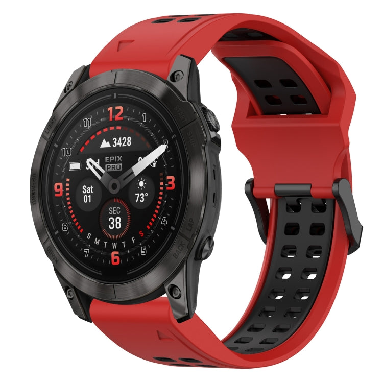 สายนาฬิกาซิลิโคนหัวกลับสองสี 20 มม, For Garmin Fenix 8 AMOLED 43mm, For Garmin Instinct 2S, For Garmin Epix Pro 42mm, For Garmin Fenix 7S Pro 42mm