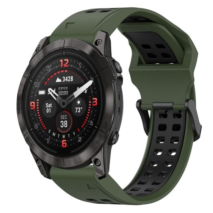 สายนาฬิกาซิลิโคนหัวกลับสองสี 20 มม, For Garmin Fenix 8 AMOLED 43mm, For Garmin Instinct 2S, For Garmin Epix Pro 42mm, For Garmin Fenix 7S Pro 42mm