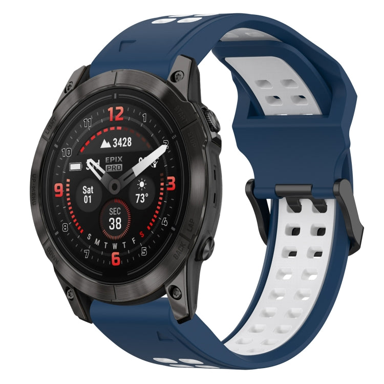 สายนาฬิกาซิลิโคนหัวกลับสองสี 20 มม, For Garmin Fenix 8 AMOLED 43mm, For Garmin Instinct 2S, For Garmin Epix Pro 42mm, For Garmin Fenix 7S Pro 42mm