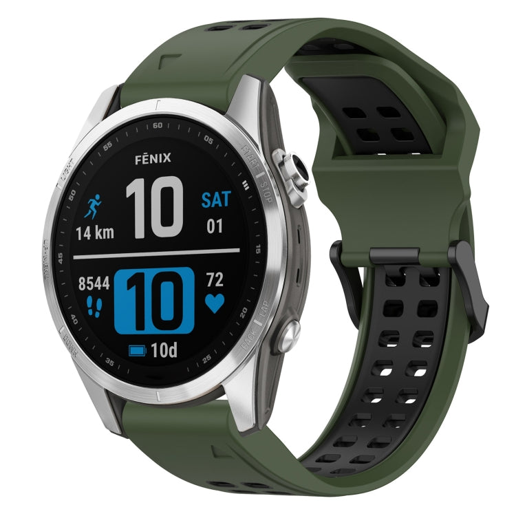สายนาฬิกาซิลิโคนหัวกลับสองสี 20 มม, For Garmin Fenix 7S, For Garmin Fenix 7S Solar, For Garmin Fenix 7S Sapphire Solar, For Garmin Fenix 6S Pro
