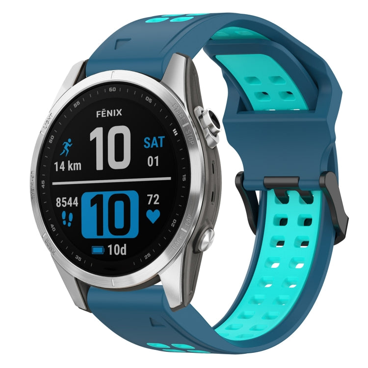 สายนาฬิกาซิลิโคนหัวกลับสองสี 20 มม, For Garmin Fenix 7S, For Garmin Fenix 7S Solar, For Garmin Fenix 7S Sapphire Solar, For Garmin Fenix 6S Pro