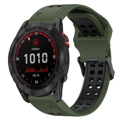 สายนาฬิกาซิลิโคนหัวกลับสองสี 20 มม, For Garmin Fenix 7S, For Garmin Fenix 7S Solar, For Garmin Fenix 7S Sapphire Solar, For Garmin Fenix 6S Pro