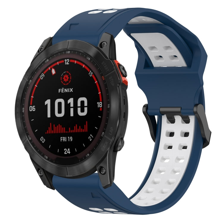สายนาฬิกาซิลิโคนหัวกลับสองสี 20 มม, For Garmin Fenix 7S, For Garmin Fenix 7S Solar, For Garmin Fenix 7S Sapphire Solar, For Garmin Fenix 6S Pro