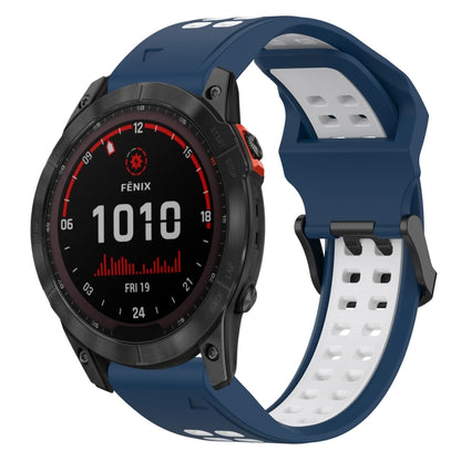 สายนาฬิกาซิลิโคนหัวกลับสองสี 20 มม, For Garmin Fenix 7S, For Garmin Fenix 7S Solar, For Garmin Fenix 7S Sapphire Solar, For Garmin Fenix 6S Pro