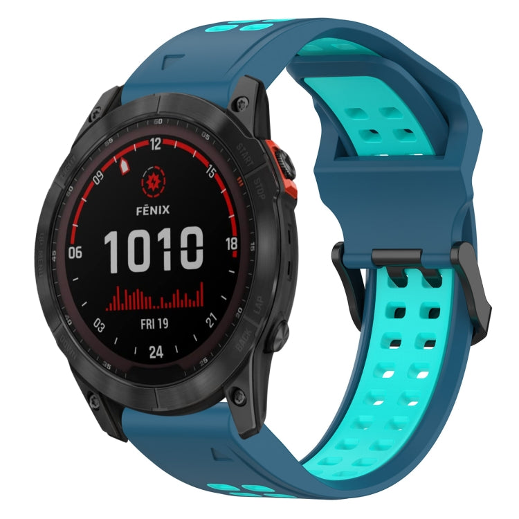 สายนาฬิกาซิลิโคนหัวกลับสองสี 20 มม, For Garmin Fenix 7S, For Garmin Fenix 7S Solar, For Garmin Fenix 7S Sapphire Solar, For Garmin Fenix 6S Pro