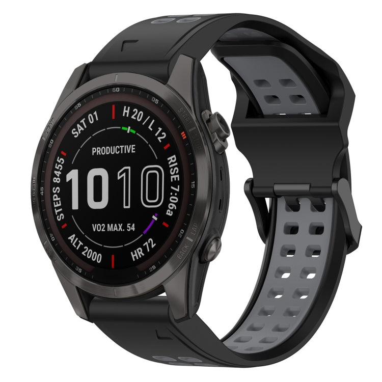สายนาฬิกาซิลิโคนหัวกลับสองสี 20 มม, For Garmin Fenix 7S, For Garmin Fenix 7S Solar, For Garmin Fenix 7S Sapphire Solar, For Garmin Fenix 6S Pro