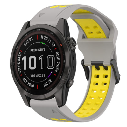 สายนาฬิกาซิลิโคนหัวกลับสองสี 20 มม, For Garmin Fenix 7S, For Garmin Fenix 7S Solar, For Garmin Fenix 7S Sapphire Solar, For Garmin Fenix 6S Pro