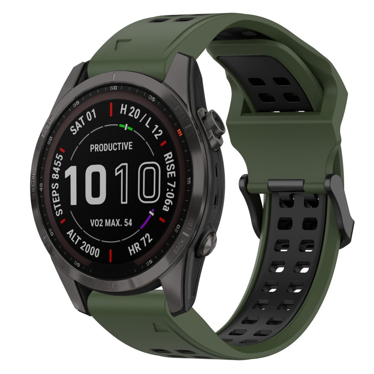 สายนาฬิกาซิลิโคนหัวกลับสองสี 20 มม, For Garmin Fenix 7S, For Garmin Fenix 7S Solar, For Garmin Fenix 7S Sapphire Solar, For Garmin Fenix 6S Pro