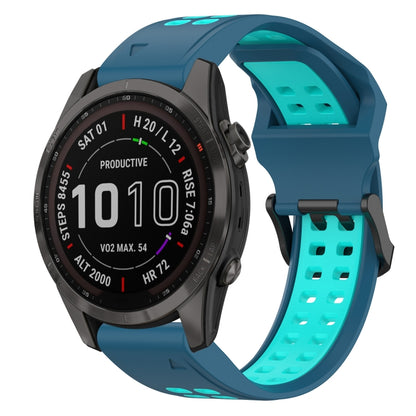 สายนาฬิกาซิลิโคนหัวกลับสองสี 20 มม, For Garmin Fenix 7S, For Garmin Fenix 7S Solar, For Garmin Fenix 7S Sapphire Solar, For Garmin Fenix 6S Pro