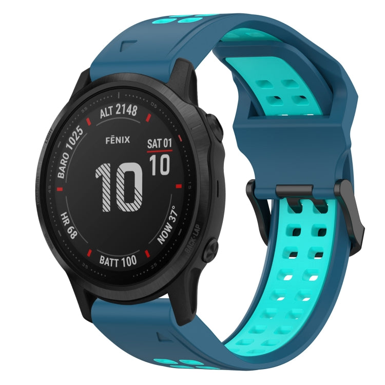 สายนาฬิกาซิลิโคนหัวกลับสองสี 20 มม, For Garmin Fenix 7S, For Garmin Fenix 7S Solar, For Garmin Fenix 7S Sapphire Solar, For Garmin Fenix 6S Pro