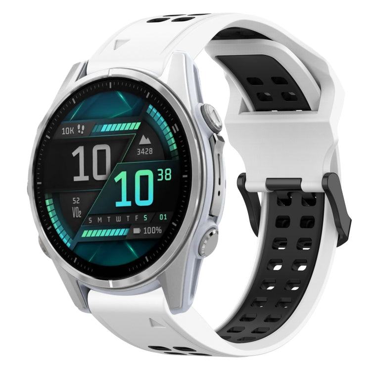 สายนาฬิกาซิลิโคนหัวกลับสองสี 20 มม, For Garmin Fenix 8 AMOLED 43mm, For Garmin Instinct 2S, For Garmin Epix Pro 42mm, For Garmin Fenix 7S Pro 42mm
