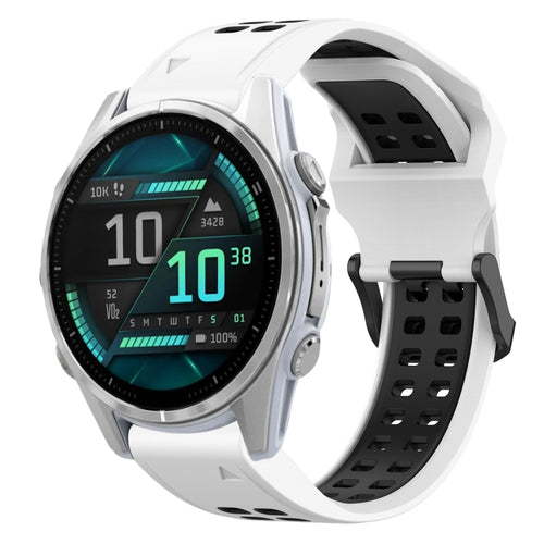 สายนาฬิกาซิลิโคนหัวกลับสองสี 20 มม, For Garmin Fenix 8 AMOLED 43mm, For Garmin Instinct 2S, For Garmin Epix Pro 42mm, For Garmin Fenix 7S Pro 42mm