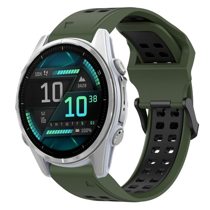 สายนาฬิกาซิลิโคนหัวกลับสองสี 20 มม, For Garmin Fenix 8 AMOLED 43mm, For Garmin Instinct 2S, For Garmin Epix Pro 42mm, For Garmin Fenix 7S Pro 42mm
