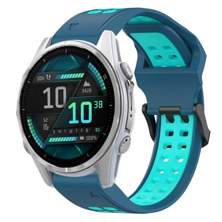 สายนาฬิกาซิลิโคนหัวกลับสองสี 20 มม, For Garmin Fenix 8 AMOLED 43mm, For Garmin Instinct 2S, For Garmin Epix Pro 42mm, For Garmin Fenix 7S Pro 42mm